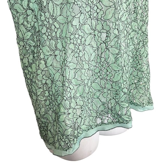 Ann Taylor Loft Green Lace Short Sleeve Sheer Dainty Floral Top Shirt Blouse  M - Picture 7 of 16